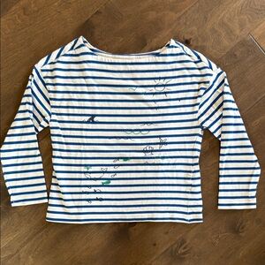 Gymboree Blue and White Long Sleeve Striped Tee